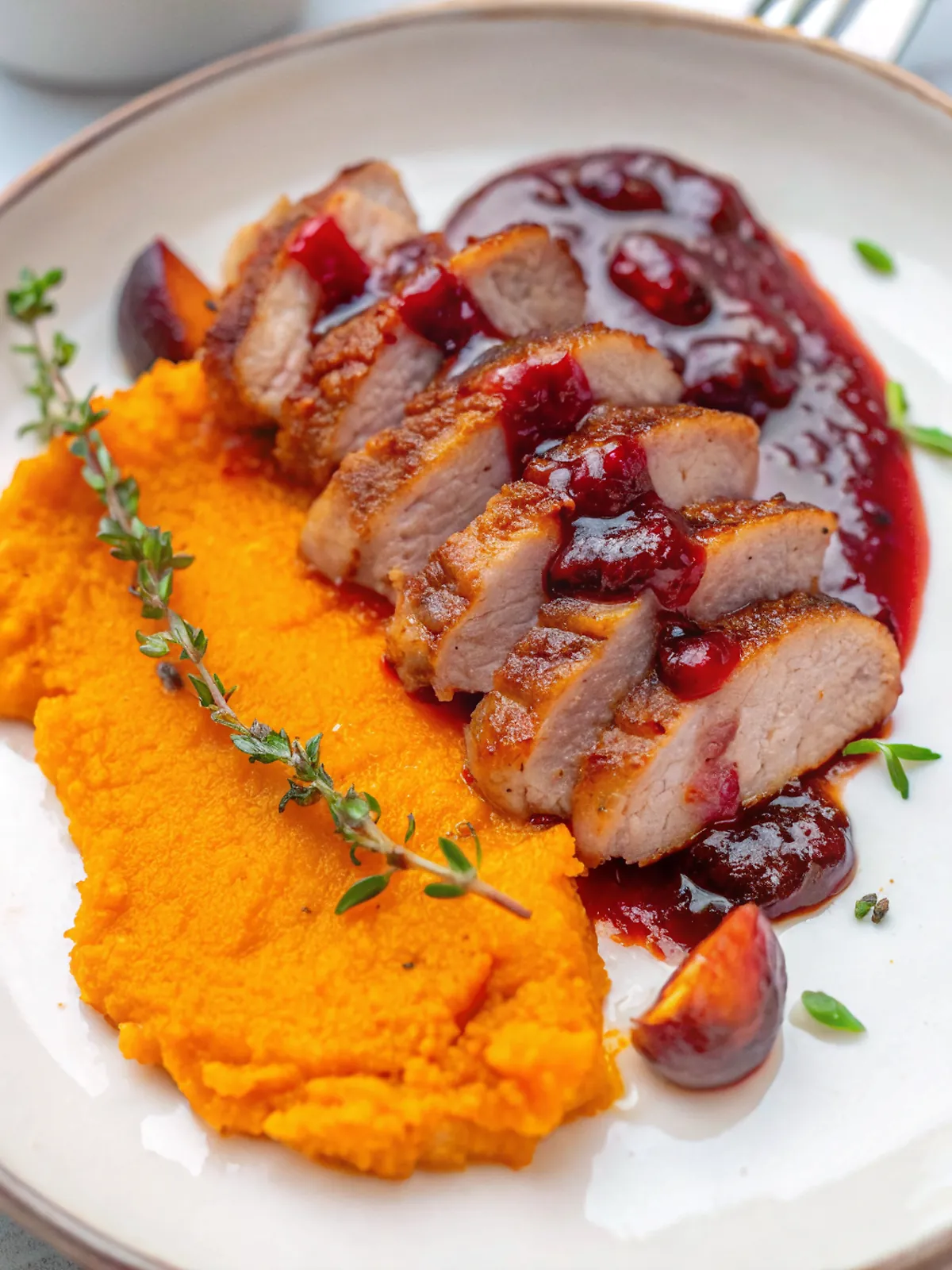 Perfect Pan-Seared Duck Breast with Plum Sauce - 30-Minute Meal 4 Perfectly seared Pan-Seared Duck Breast with Plum Sauce served professional style