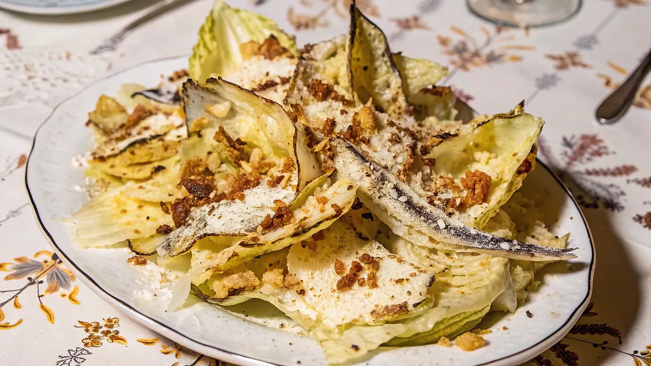 Fet-Fisk’s Grilled Cabbage Caesar - Perfect Char in 20 Minutes 4 Perfectly seared Fet-Fisk’s Grilled Cabbage Caesar served professional style