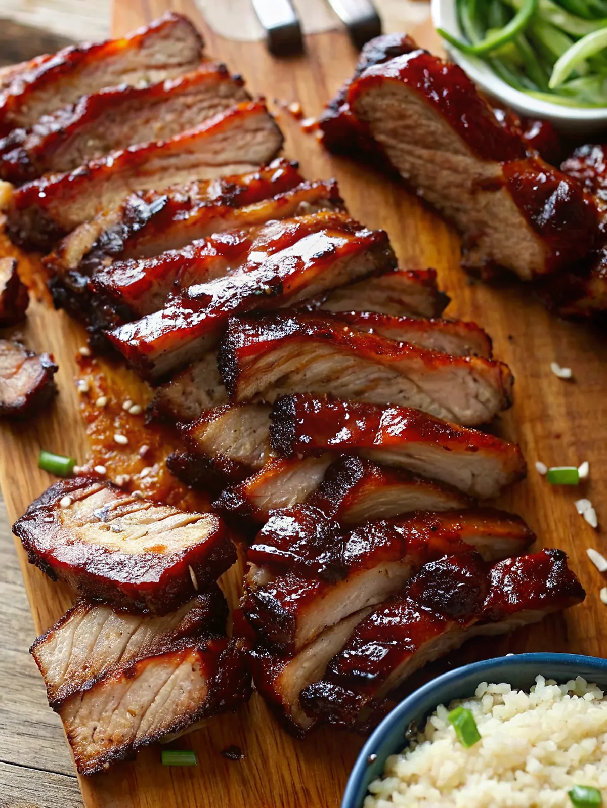Perfectly seared Easy Char Siu served professional style