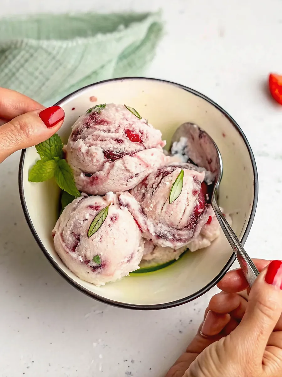 Perfectly seared Viral Cottage Cheese Ice Cream served professional style