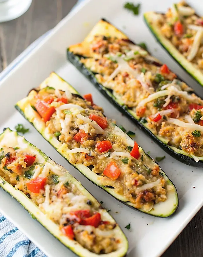 Grilled Vegetarian Stuffed Zucchini – Perfect Char & Flavor Grilled Vegetarian Stuffed Zucchini – Perfect Char & Flavor