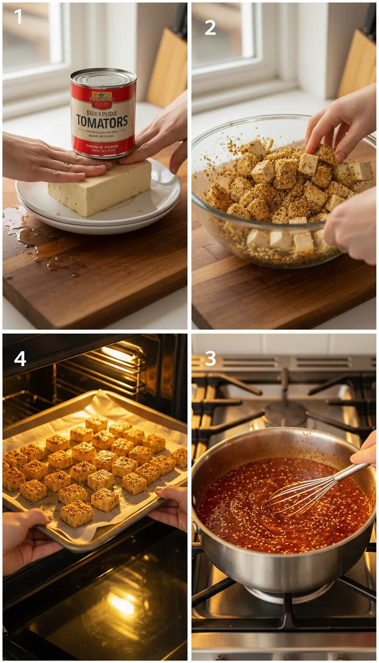 Step-by-Step High Heat Execution for Chili Garlic Crispy Tofu