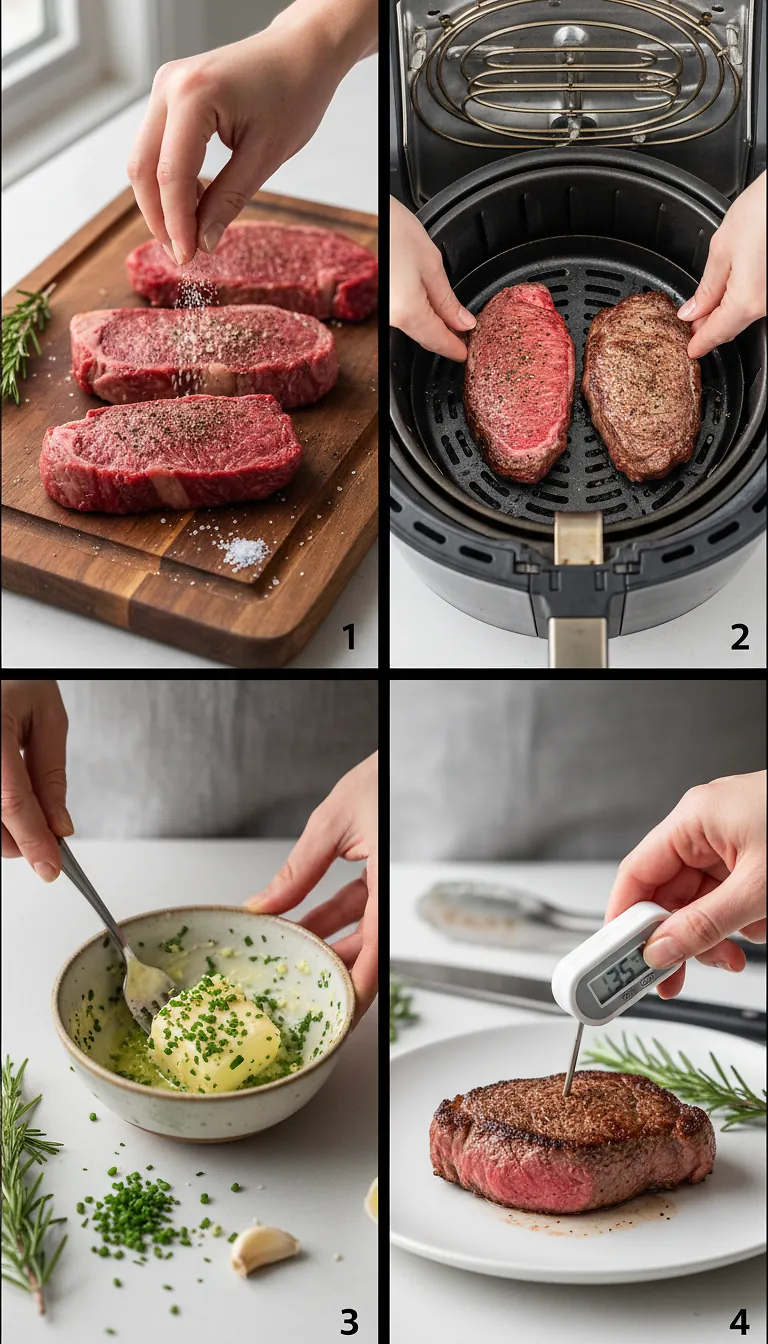 Perfect Air Fryer Filet Mignon - Seared in 20 Minutes 3 Step-by-Step High Heat Execution for Perfect Air Fryer Filet Mignon