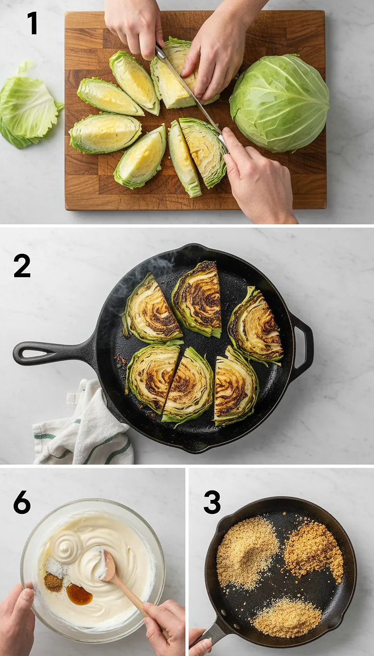 Step-by-Step High Heat Execution for Charred Cabbage Caesar