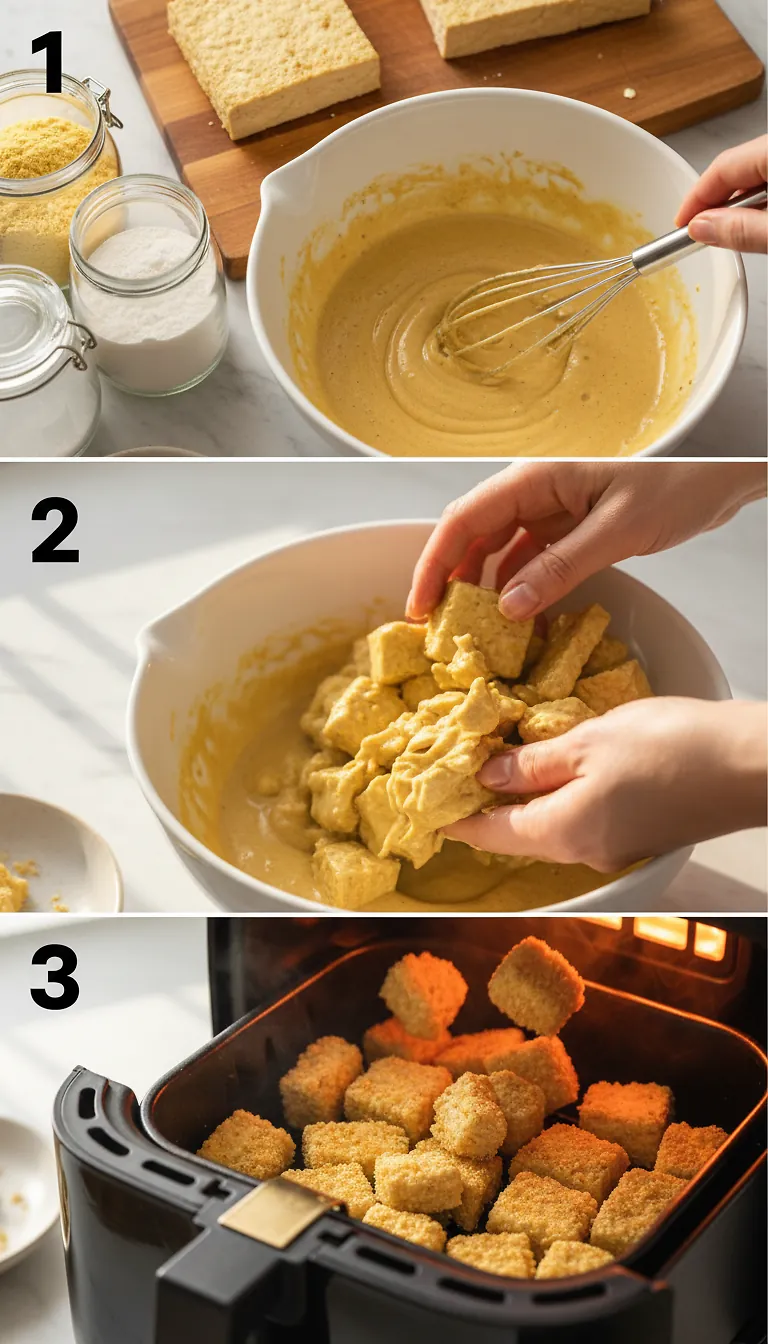 Step-by-Step High Heat Execution for Crispy Air Fryer Tofu