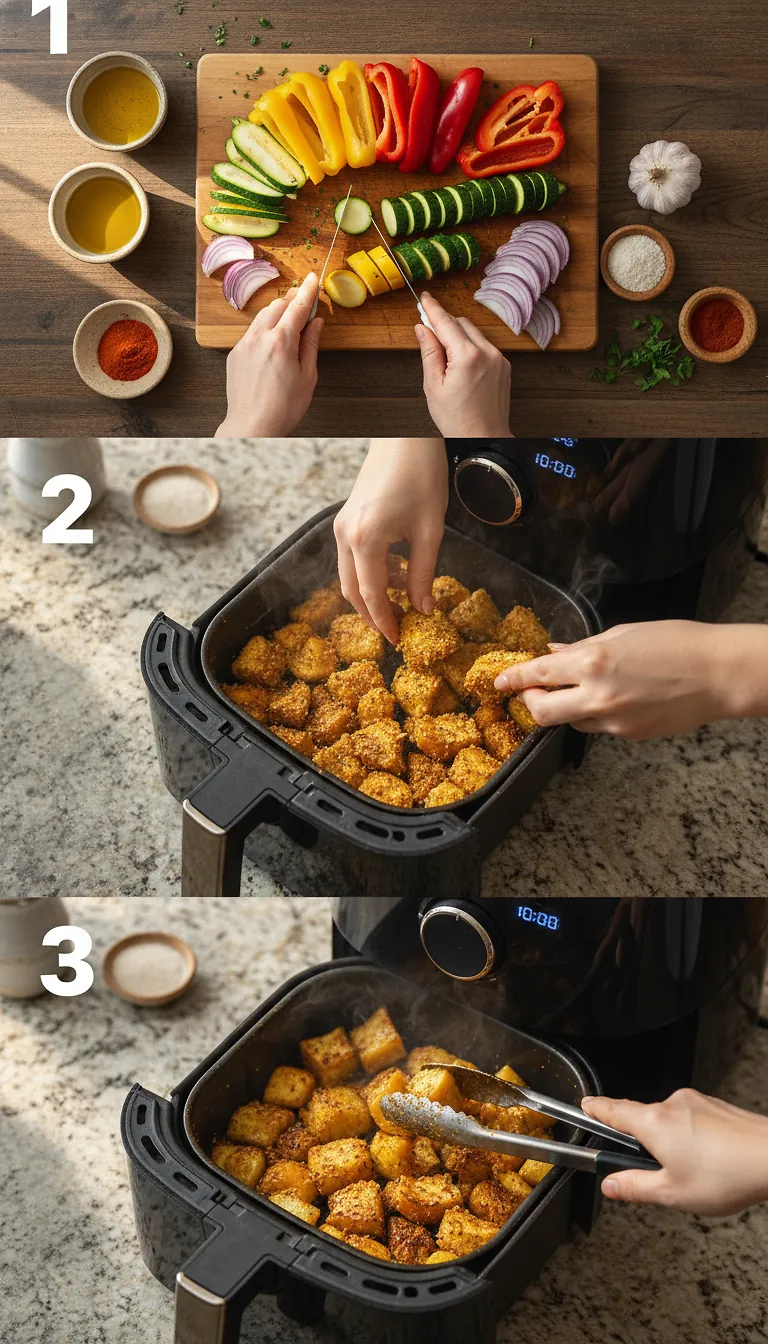 Step-by-Step High Heat Execution for Vegetarian air fryer recipes