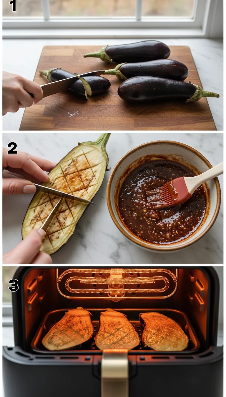 Perfect Air Fryer Miso Eggplant 15-Minute High-Heat Recipe 3 Step-by-Step High Heat Execution for Air Fryer Miso Eggplant