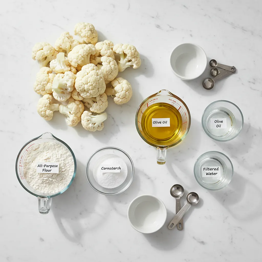 For Truly Crispy Air Fryer Veggies, Make This Batter 2 For Truly Crispy Air Fryer Veggies, Make This Batter ingredients organized for rapid prep on a dark wood board