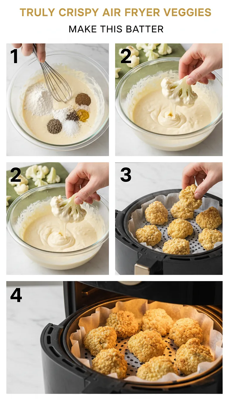 For Truly Crispy Air Fryer Veggies, Make This Batter 3 Step-by-Step High Heat Execution for For Truly Crispy Air Fryer Veggies, Make This Batter