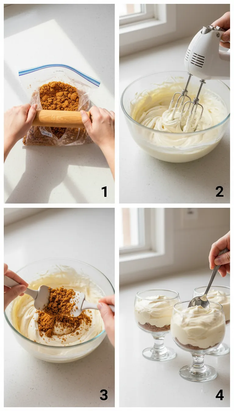 Viral Japanese Biscoff Cheesecake Yogurt Perfect No-Bake High-Protein Treat 3 Step-by-Step High Heat Execution for Viral Japanese Biscoff Cheesecake Yogurt