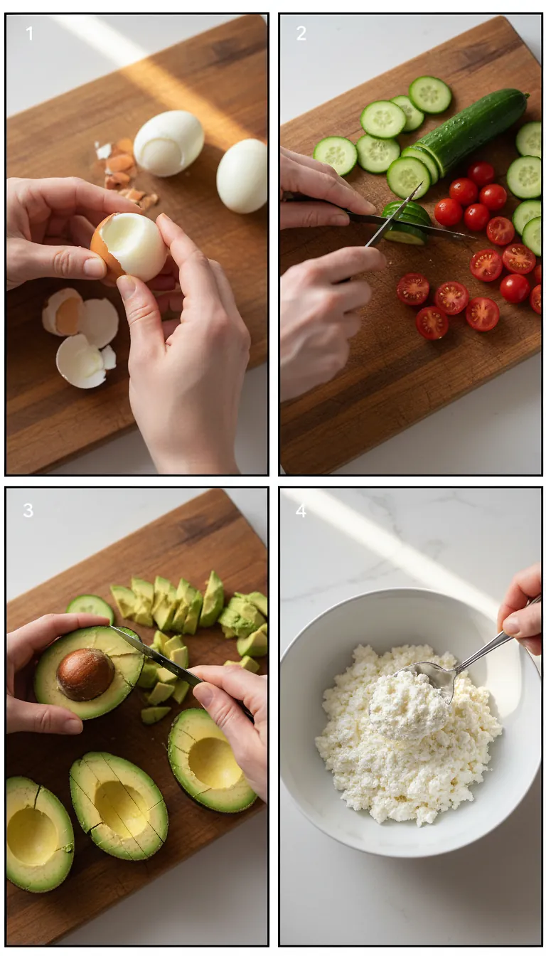 Step-by-Step High Heat Execution for Viral High Protein Eggs and Cottage Cheese Breakfast Bowl