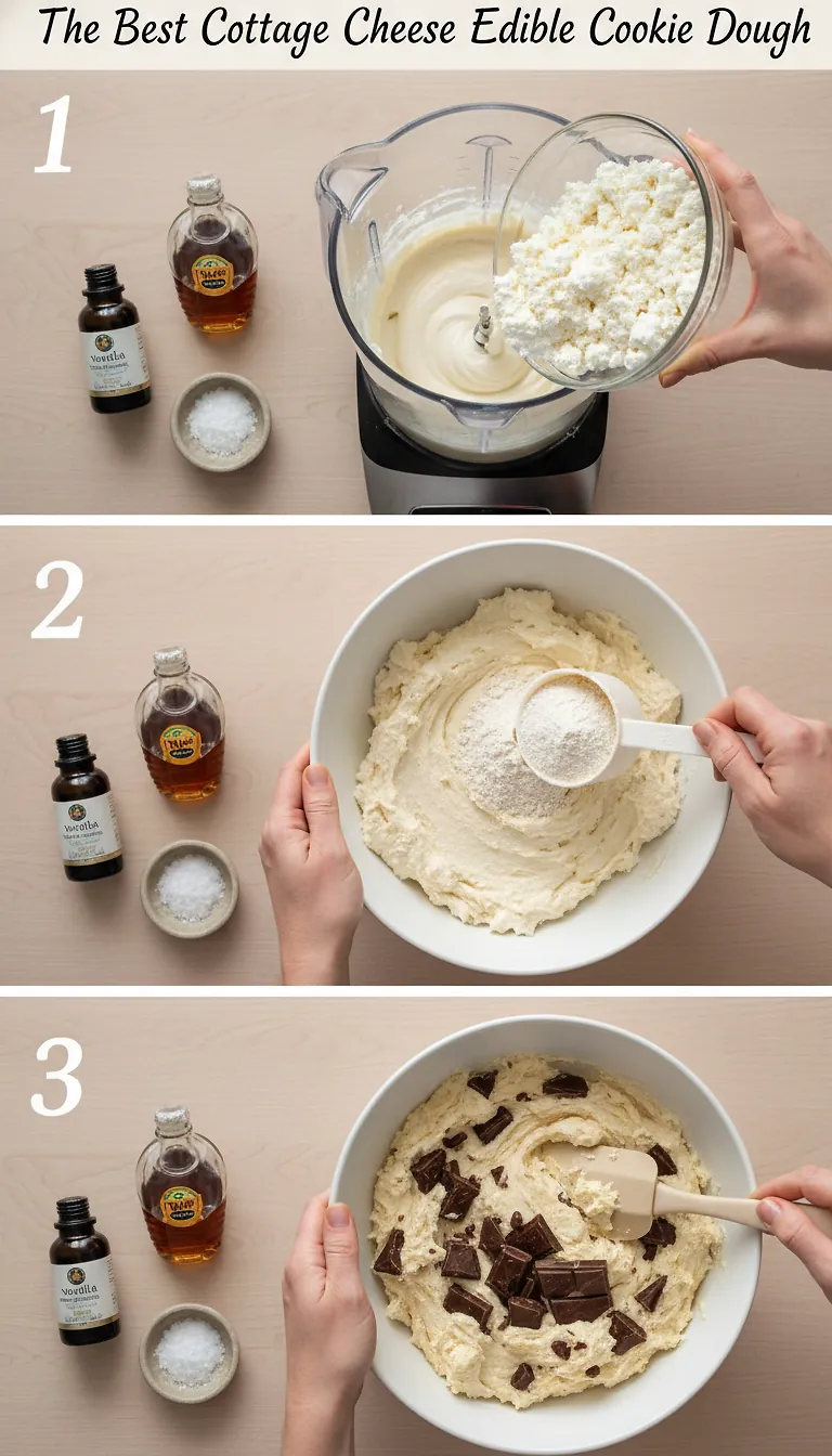 The Best Cottage Cheese Edible Cookie Dough 3 Step-by-Step High Heat Execution for The Best Cottage Cheese Edible Cookie Dough