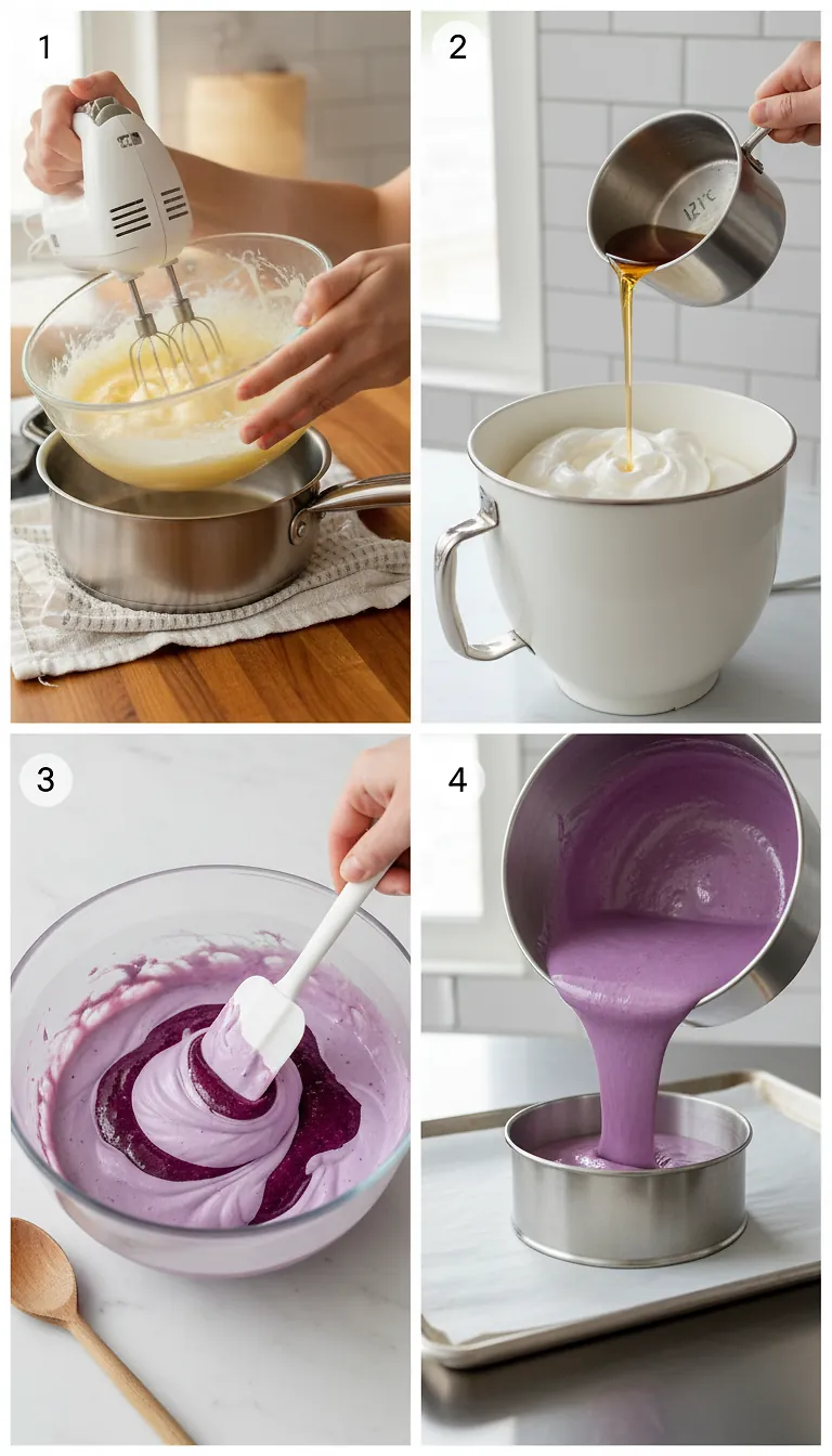 Blackcurrant Mousse - Perfect High-Heat Dessert 3 Step-by-Step High Heat Execution for Blackcurrant Mousse