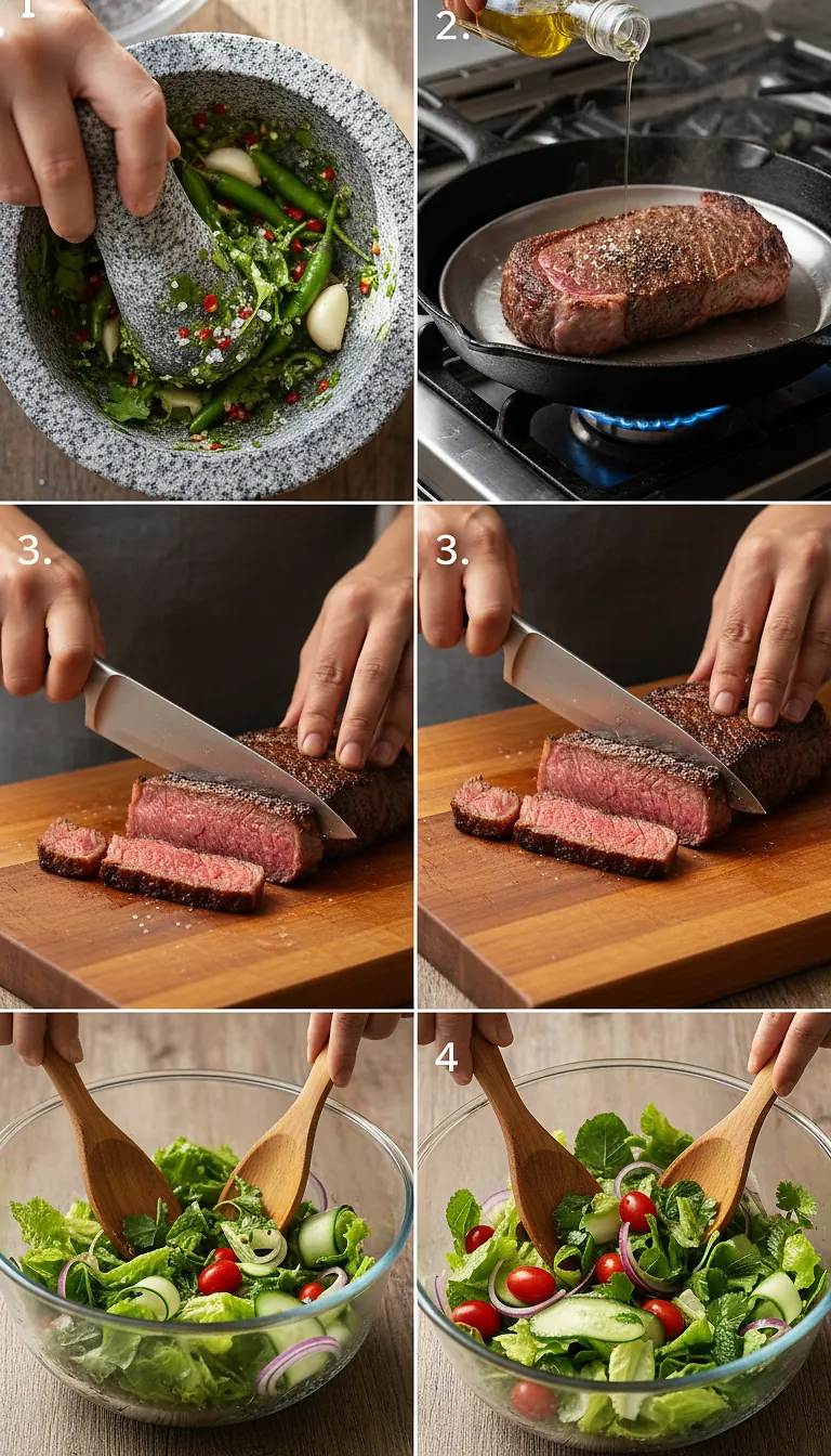 Thai Beef Salad - Perfect Seared Flavor in 25 Minutes 3 Step-by-Step High Heat Execution for Thai Beef Salad