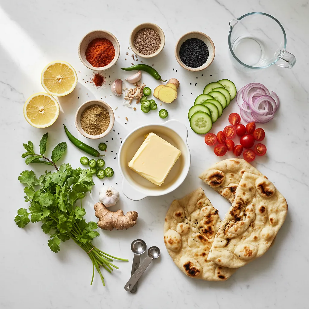 Butter Board with Indian twist ingredients organized for rapid prep on a dark wood board