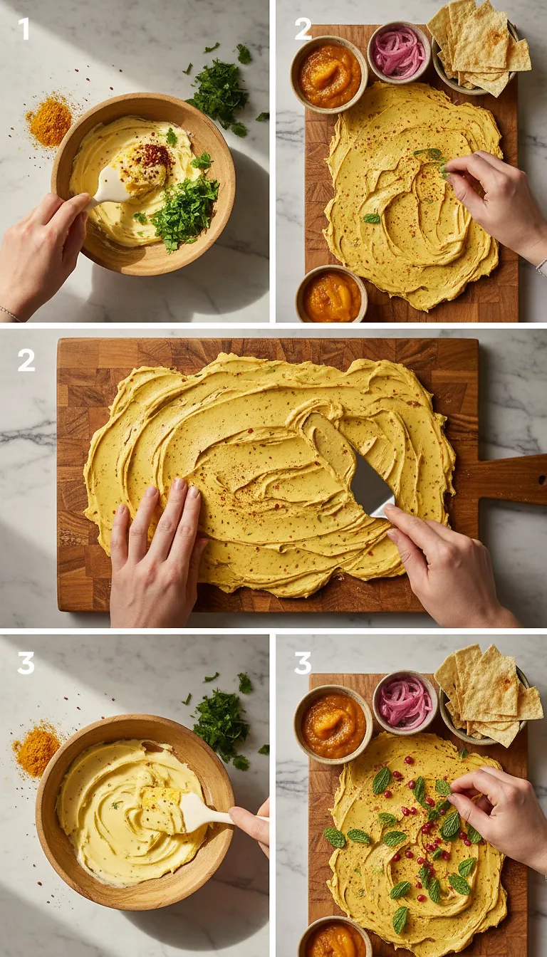 Step-by-Step High Heat Execution for Butter Board with Indian twist