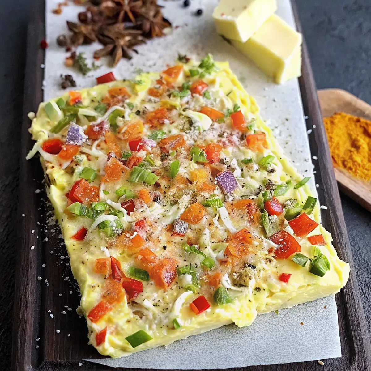 Perfectly seared Butter Board with Indian twist served professional style