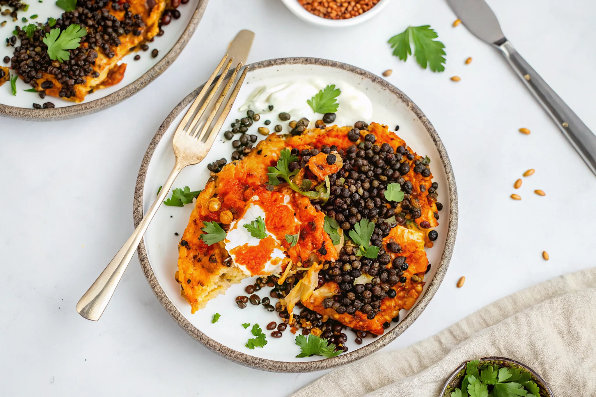 Harissa Cauliflower Steaks with Lentils & Yogurt – Perfect Seared 15-Minute Meal Harissa Cauliflower Steaks with Lentils & Yogurt – Perfect Seared 15-Minute Meal