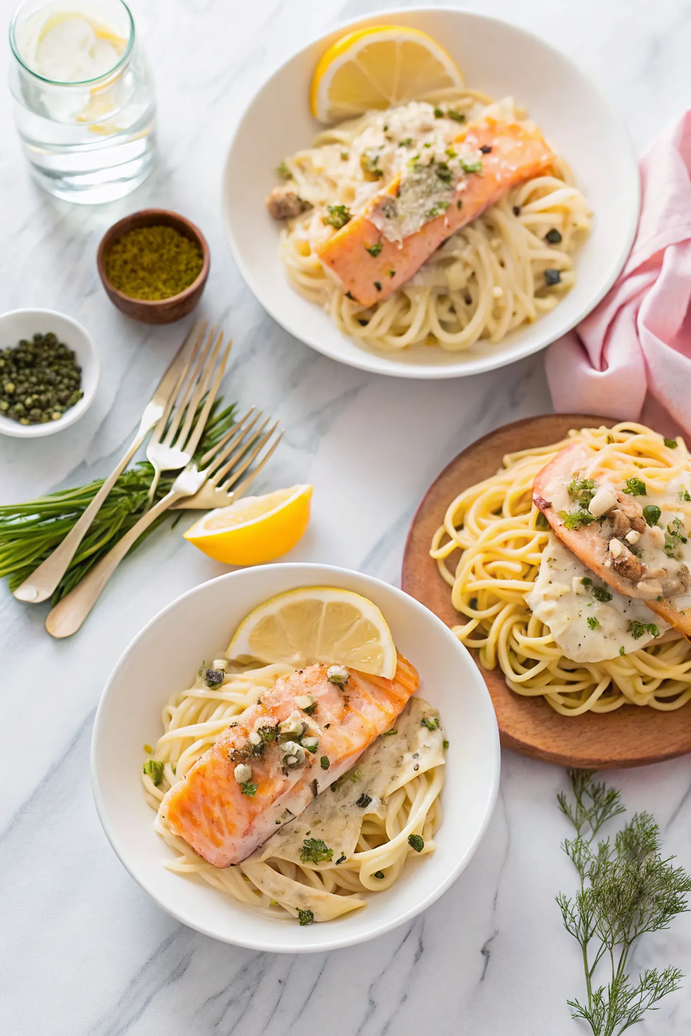Creamy Lemon Salmon Piccata Pasta – Eating With Erica Creamy Lemon Salmon Piccata Pasta – Eating With Erica