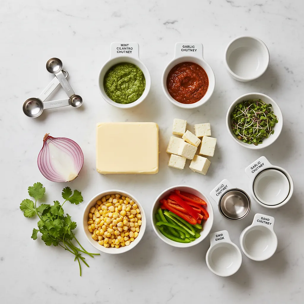 Tandoori Butter Board Perfect Party Appetizer 2 Tandoori Butter Board ingredients organized for rapid prep on a dark wood board