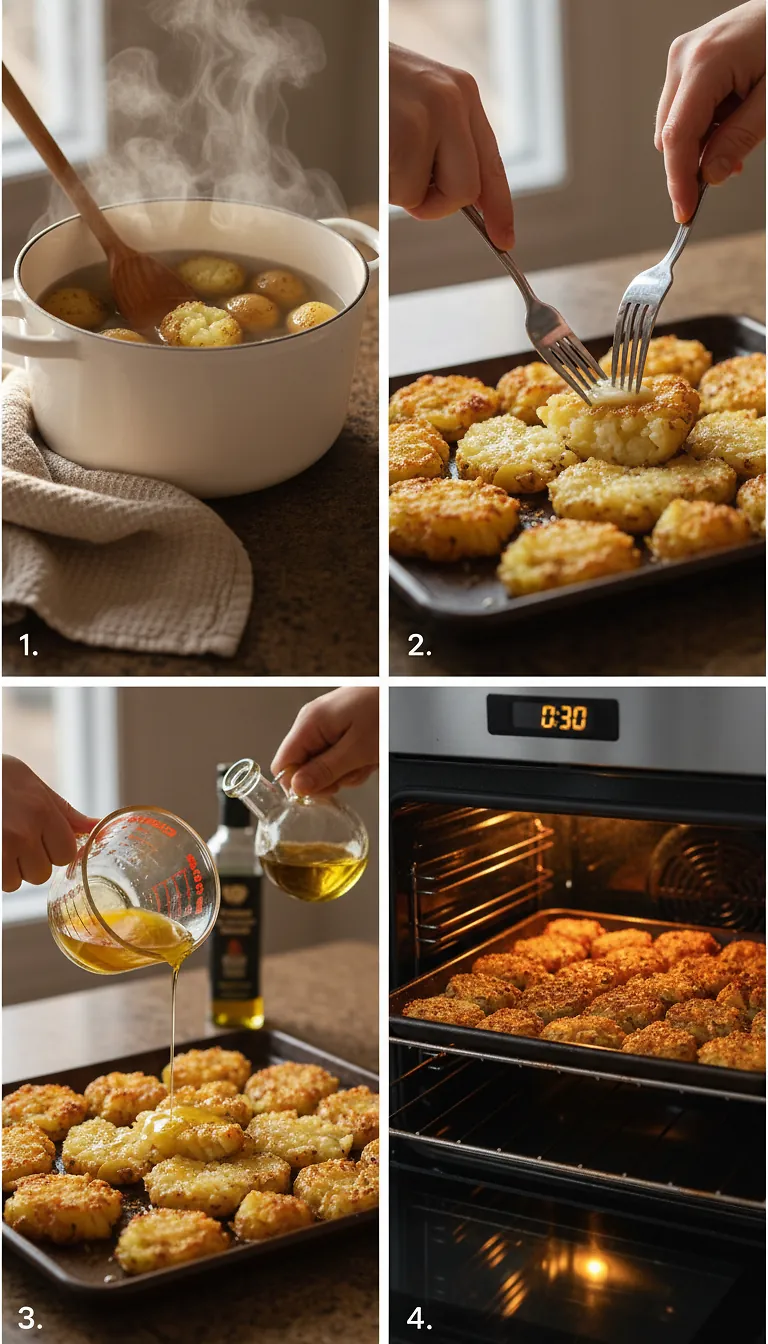 Step-by-Step High Heat Execution for Ultra Crispy Smashed Potatoes