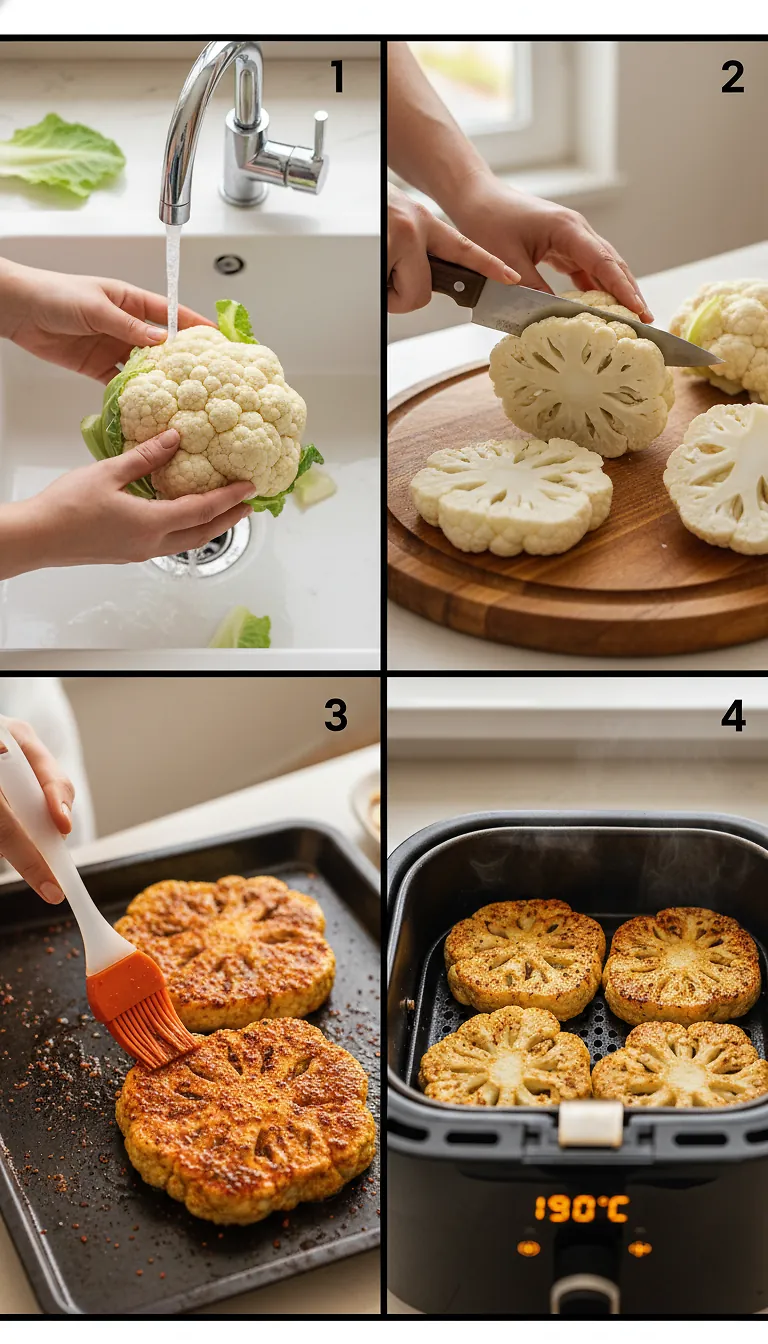 Step-by-Step High Heat Execution for Air Fryer Cauliflower Steaks