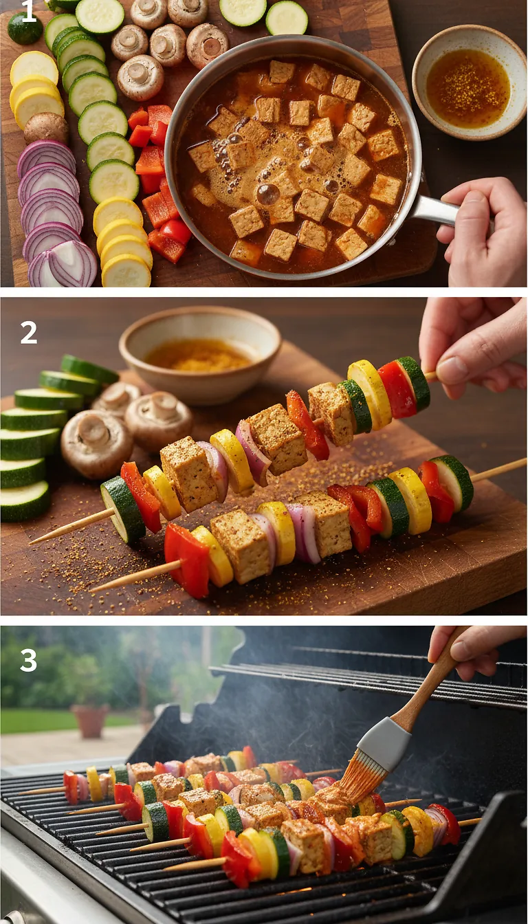 Step-by-Step High Heat Execution for Moroccan Grilled Veggie Skewers