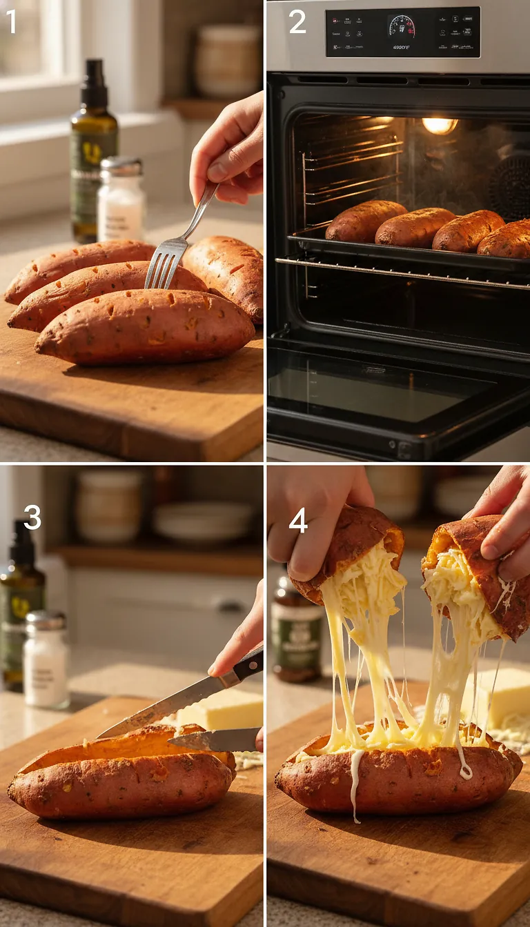 Step-by-Step High Heat Execution for Viral Sweet Potato with Cheese