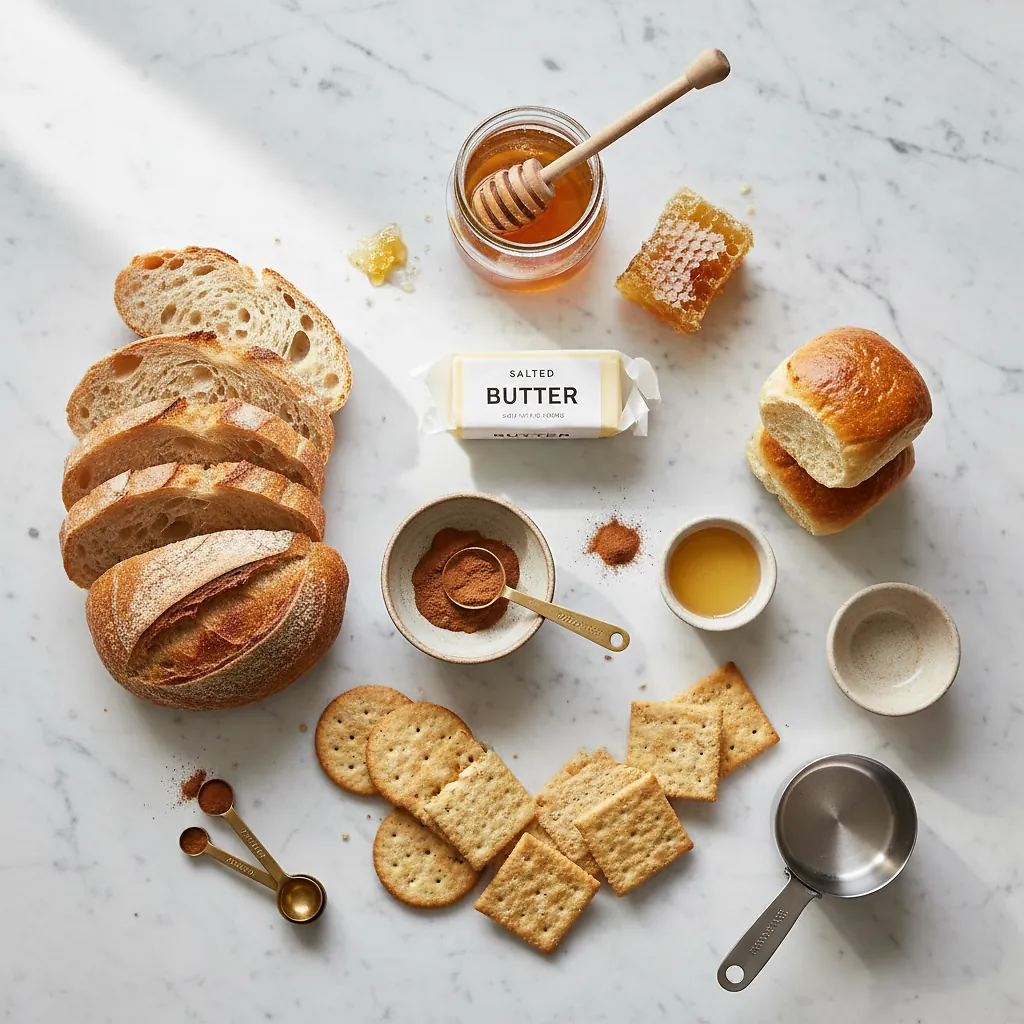Cinnamon Honey Butter Board ingredients organized for rapid prep on a dark wood board
