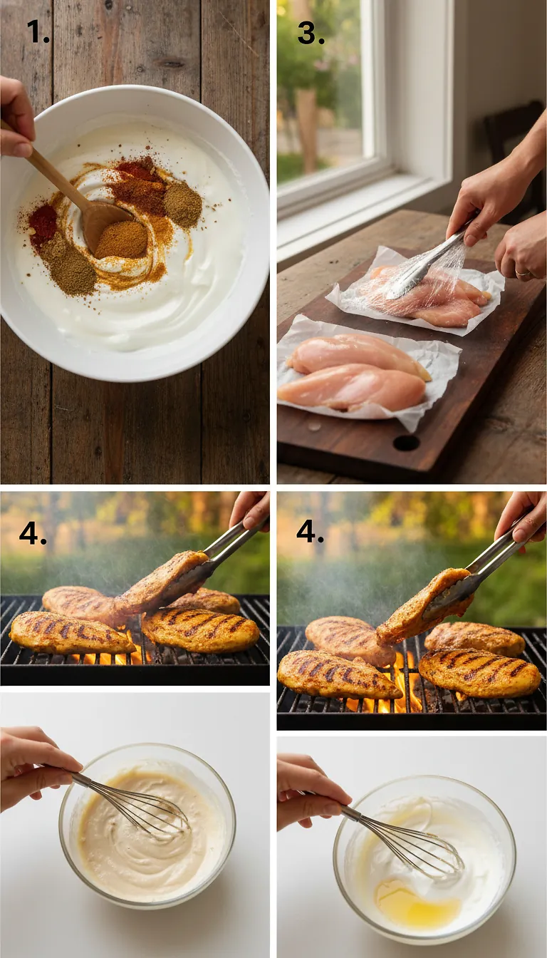 Step-by-Step High Heat Execution for Shawarma-Spiced Grilled Chicken With Tahini-Yogurt Sauce