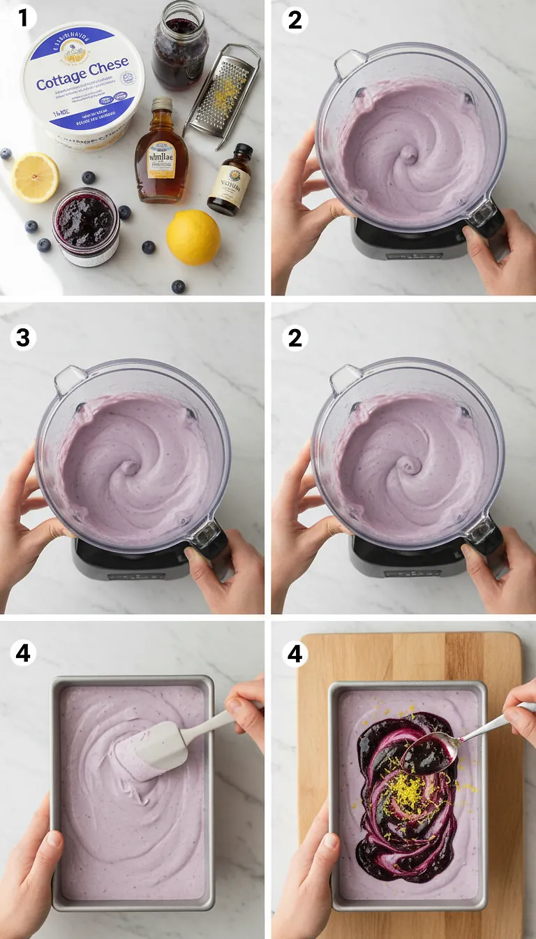 Step-by-Step High Heat Execution for Lemon Blueberry Cottage Cheese Ice Cream