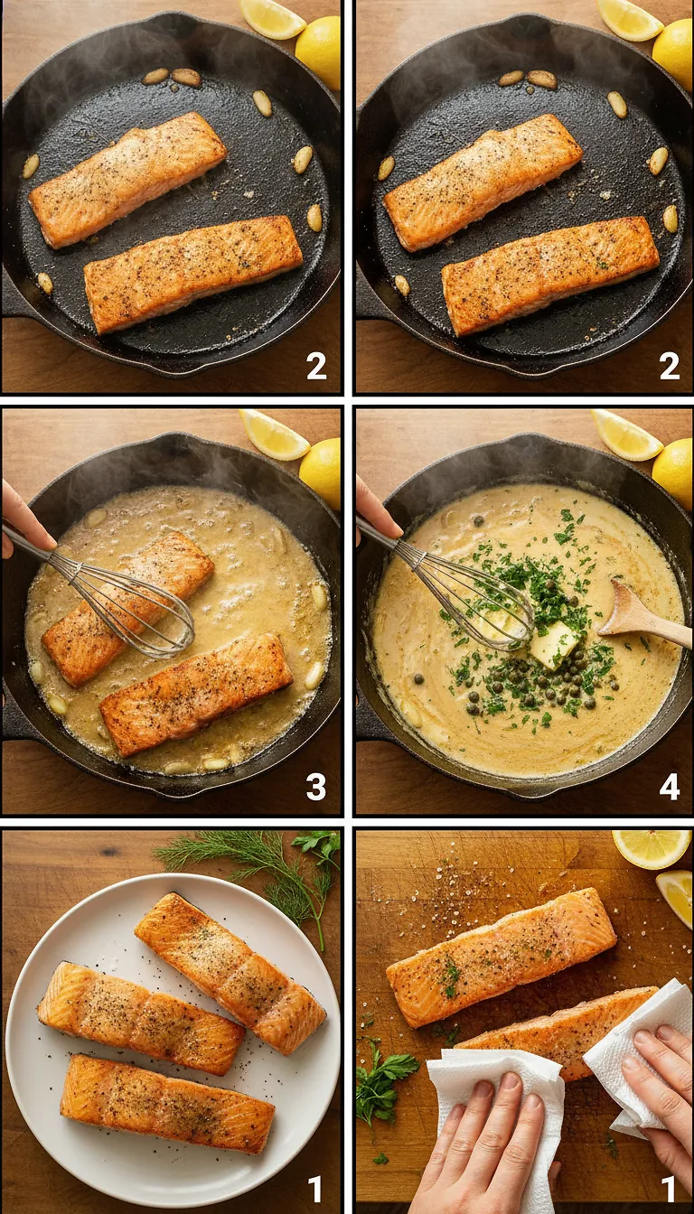 Step-by-Step High Heat Execution for Creamy Salmon Piccata