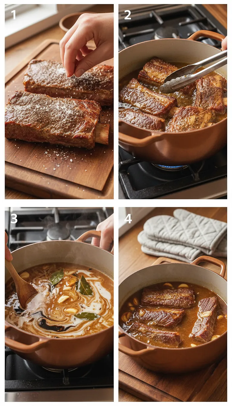 Step-by-Step High Heat Execution for Beef Short-Rib Adobo