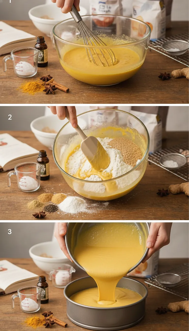 Step-by-Step High Heat Execution for Golden Milk Latte Cake