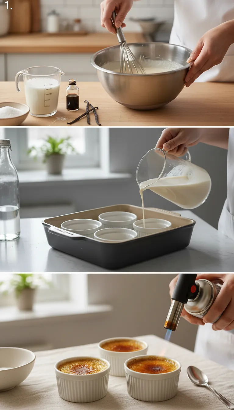 Step-by-Step High Heat Execution for Vegan Creme Brulee