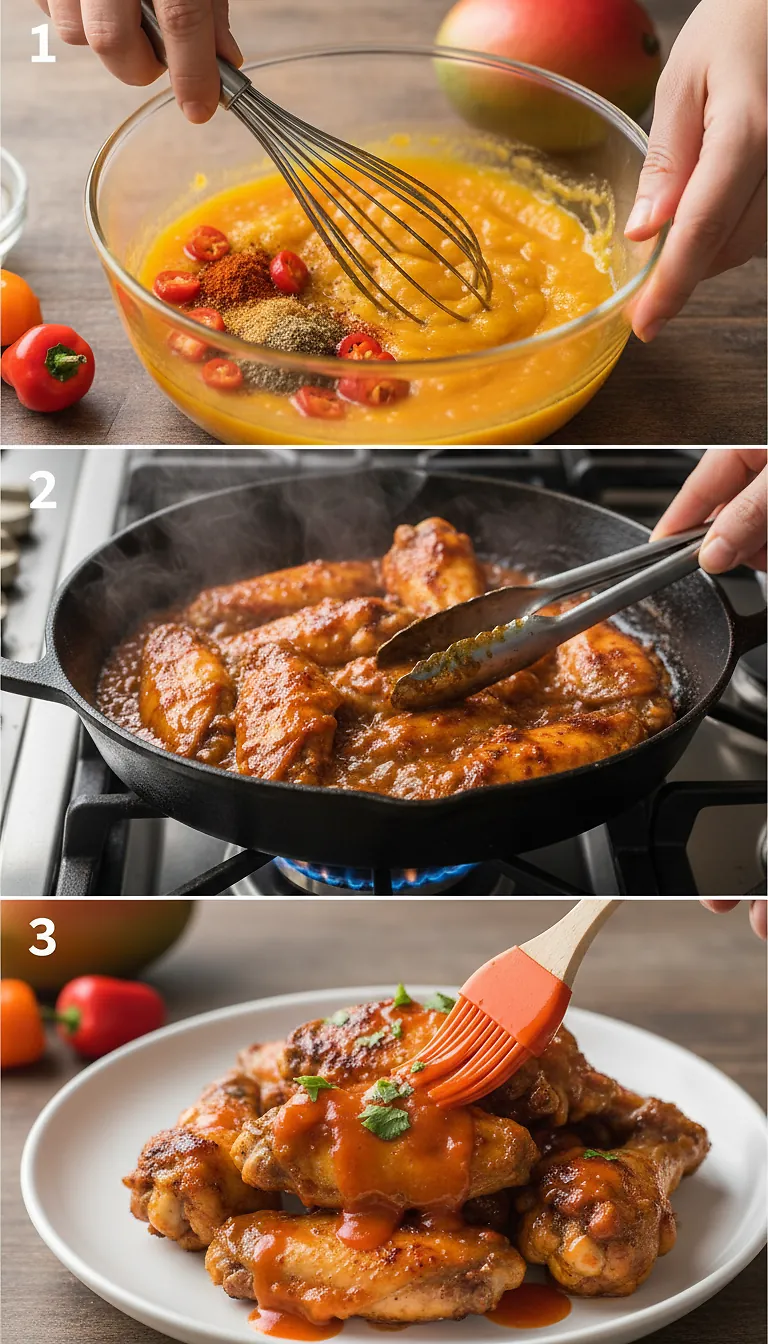 Step-by-Step High Heat Execution for Mango Habanero Chicken Wings