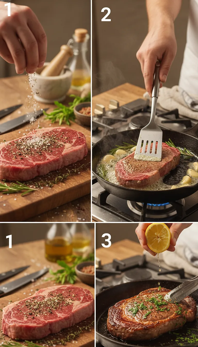 Step-by-Step High Heat Execution for Pan-Seared Steak with Garlic Butter