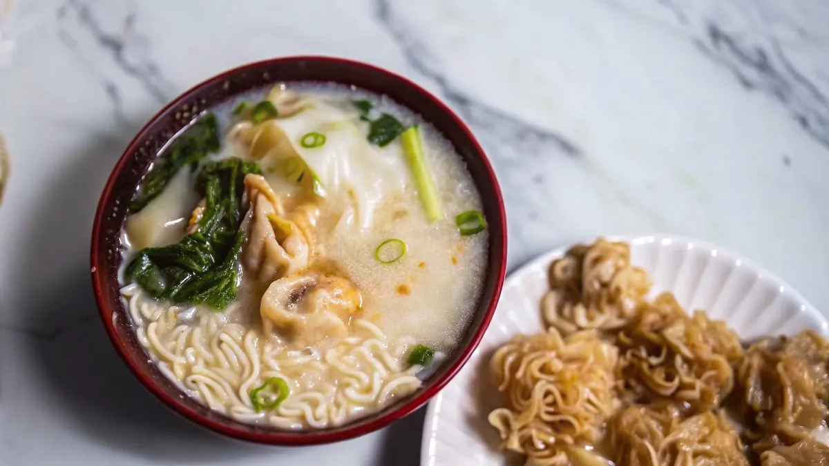 Perfectly seared Elevated Instant Ramen Noodles served professional style