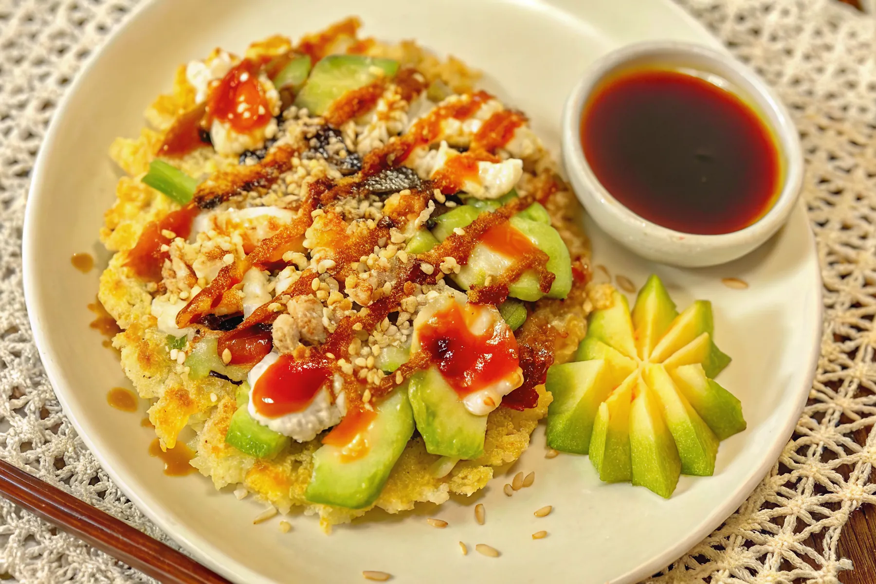 Perfectly seared Crispy Rice Sushi Waffles served professional style