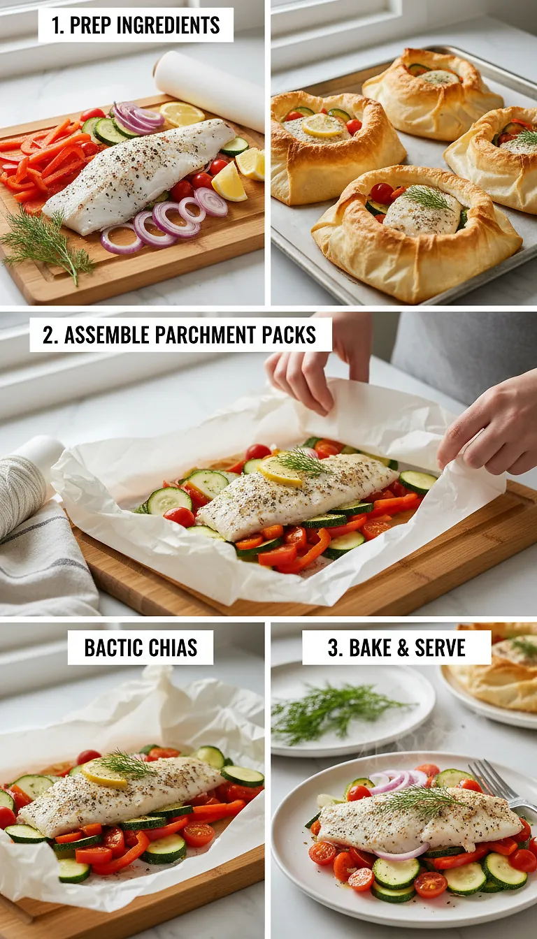 Step-by-Step High Heat Execution for Mediterranean- Style Arctic Char in Parchment