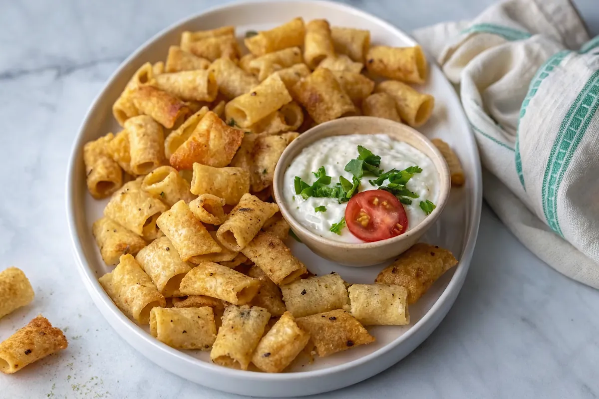 Perfectly seared Pasta Chips (Viral TikTok Recipe) served professional style