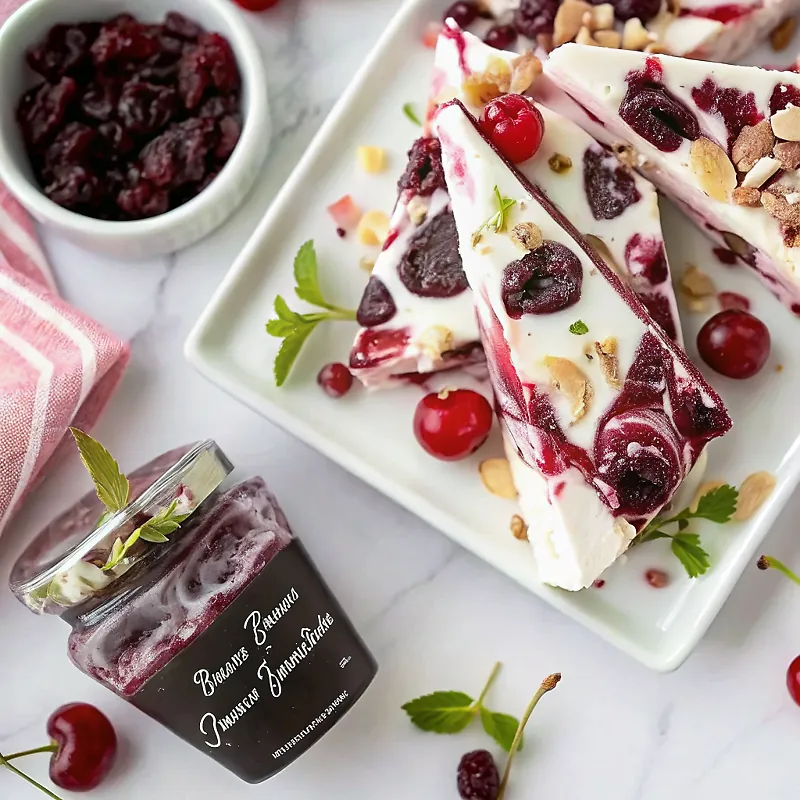Perfectly seared Frozen Yogurt Bark served professional style
