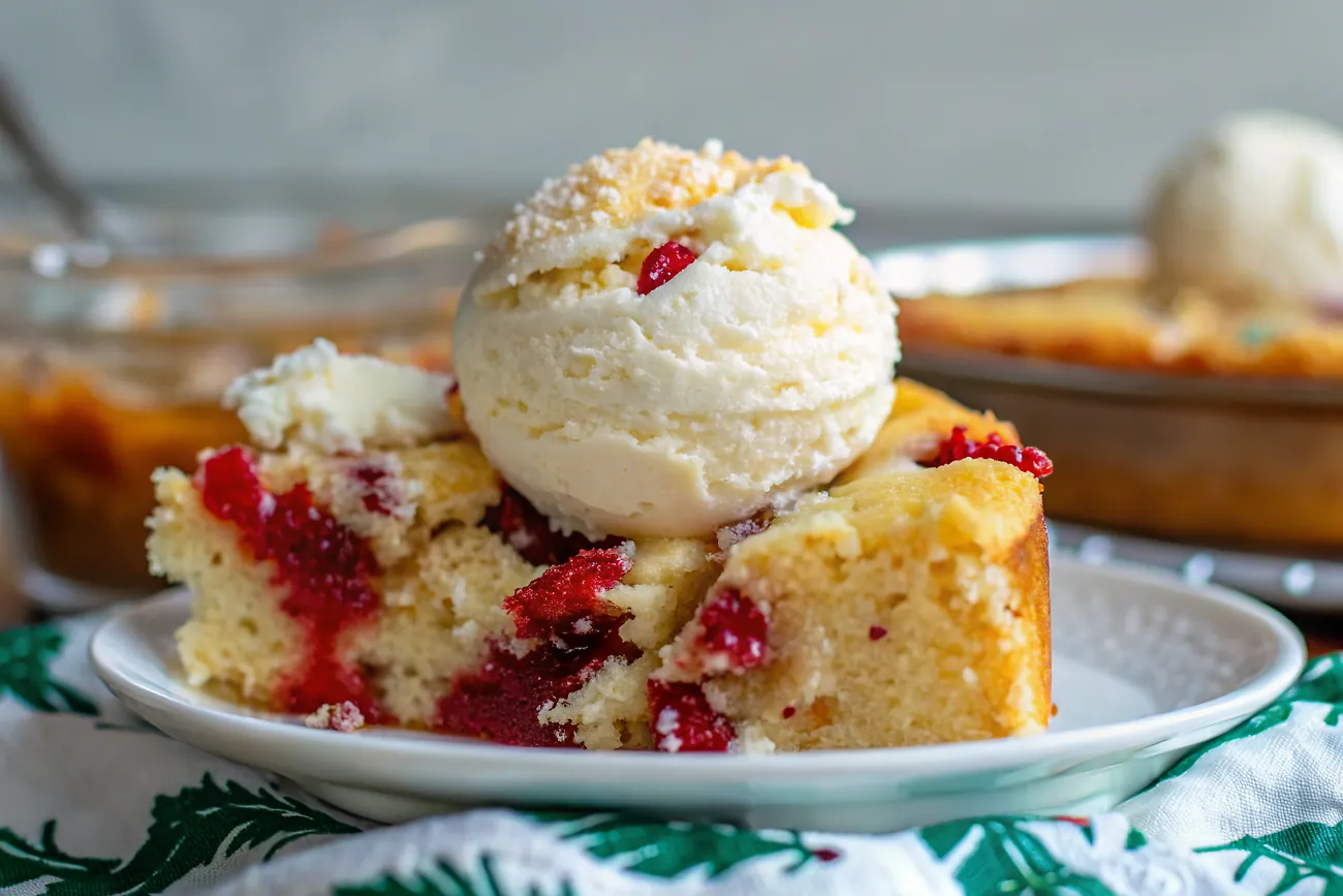 Perfectly seared Christmas Chaos Cake served professional style