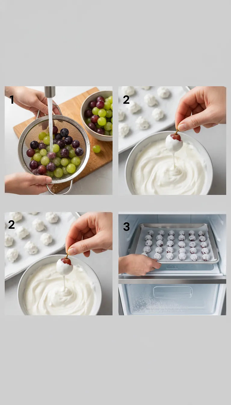 Step-by-Step High Heat Execution for Frozen Yogurt-Covered Grapes