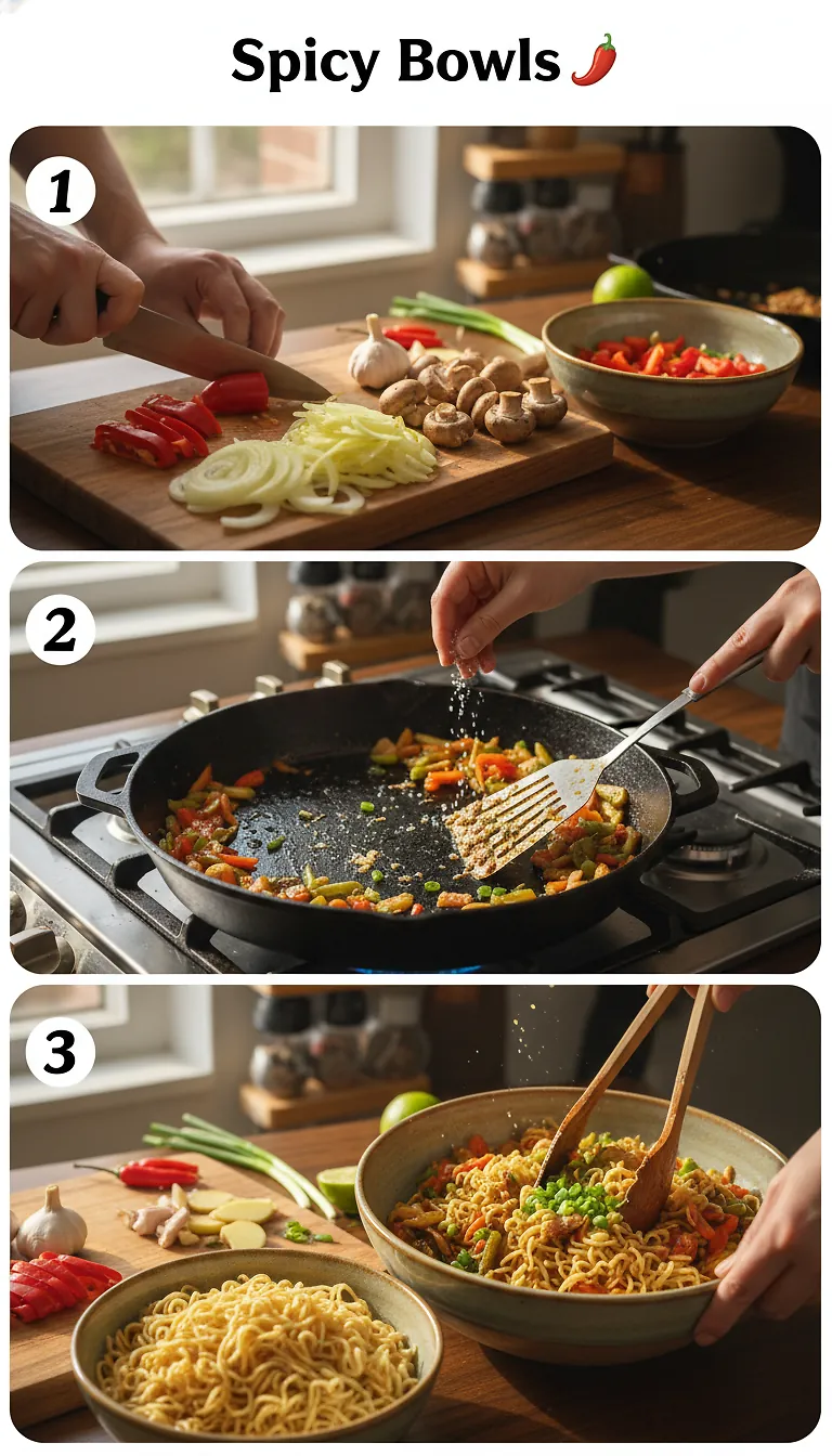 Step-by-Step High Heat Execution for Spicy Bowls