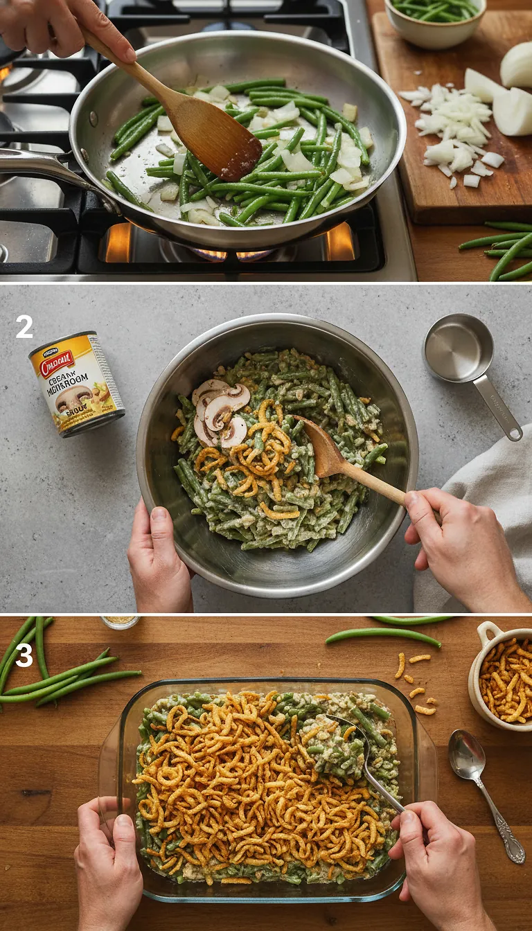 Step-by-Step High Heat Execution for Green Bean Casserole
