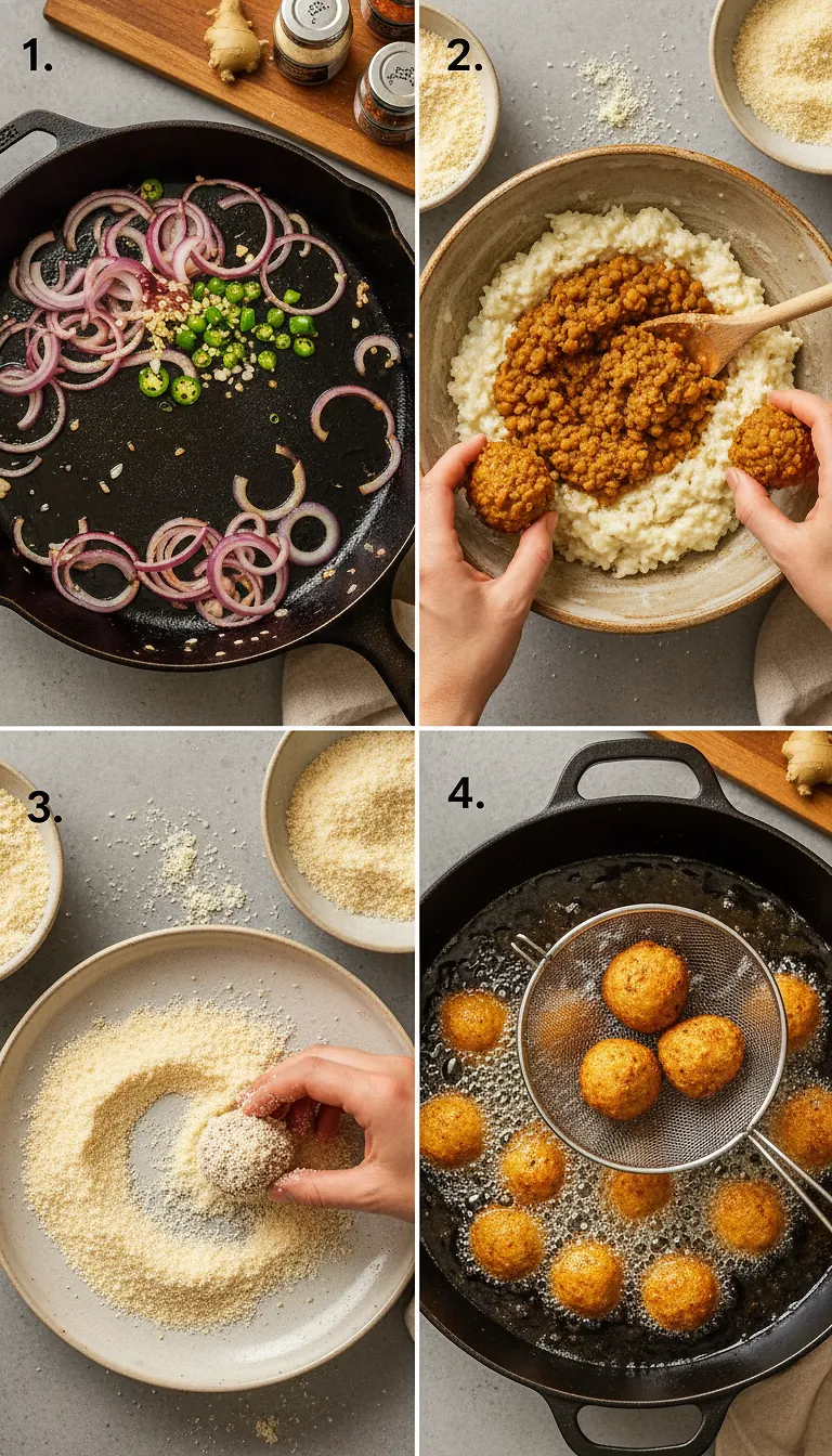 Step-by-Step High Heat Execution for Lentil Curry Stuffed Arancini