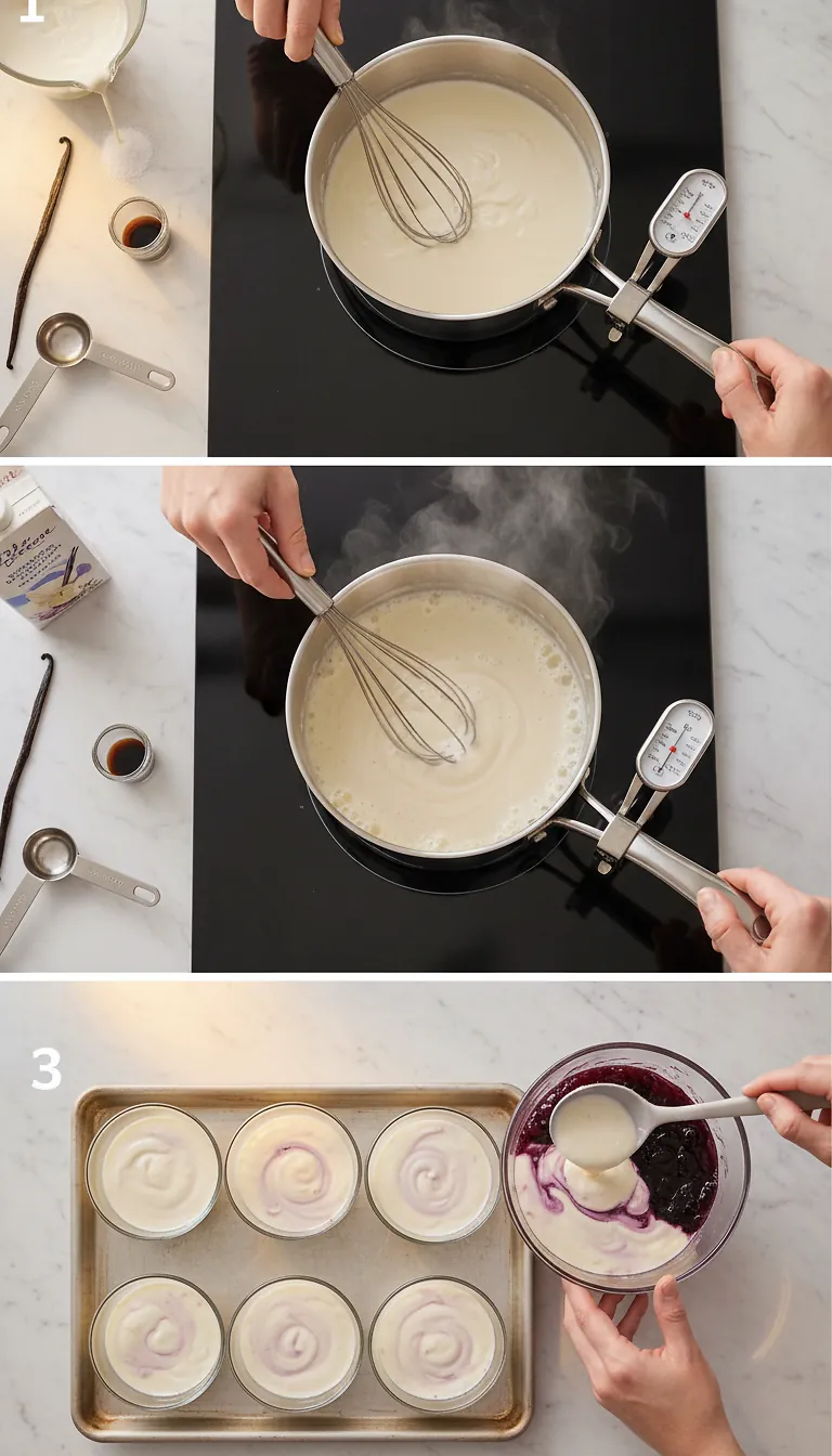 Step-by-Step High Heat Execution for Sparkling grape jelly pannacotta