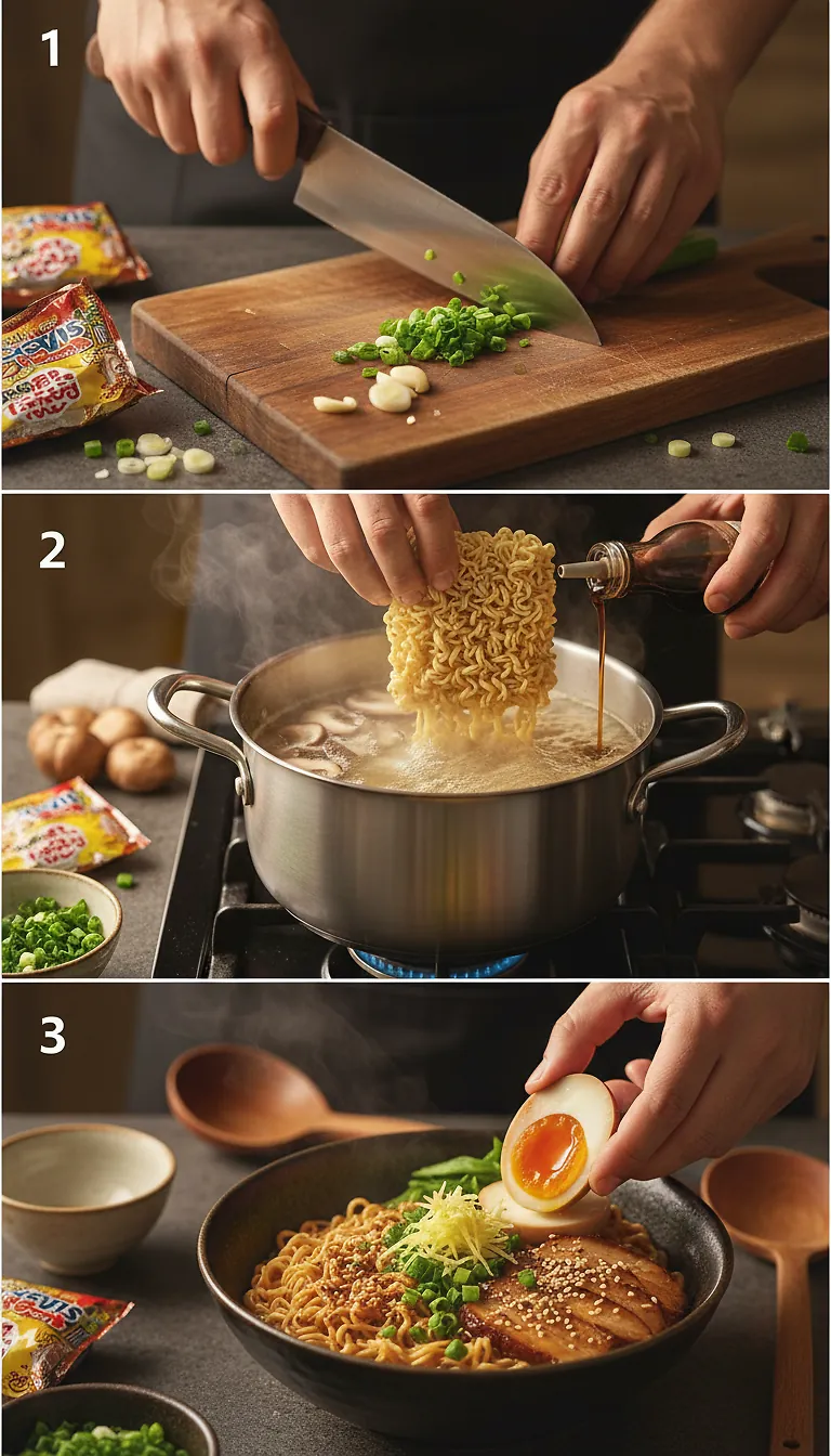 Step-by-Step High Heat Execution for Elevated Instant Ramen Noodles