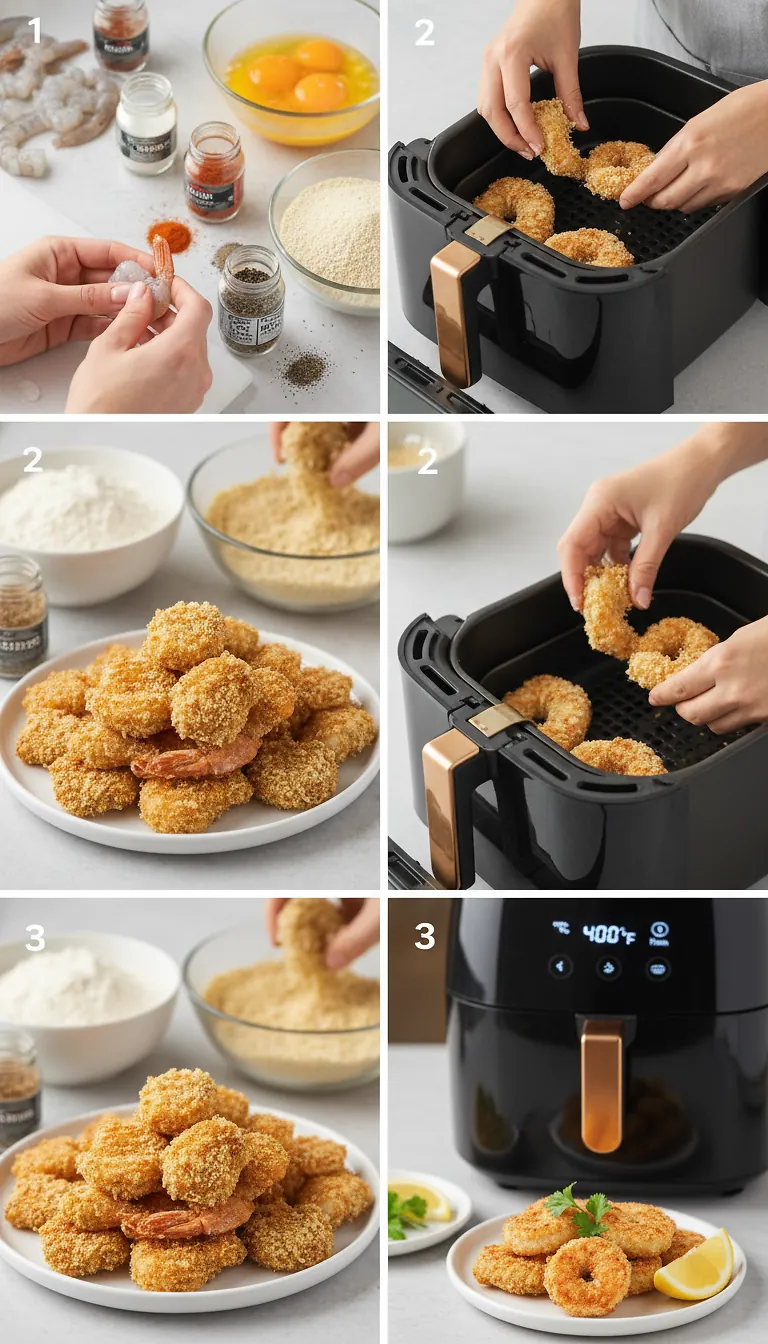 Step-by-Step High Heat Execution for Air Fryer Fried Shrimp